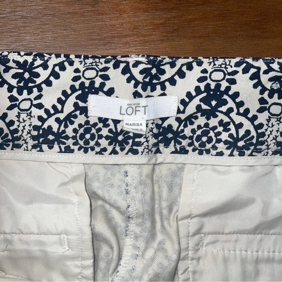 LOFT Marisa Mosaic Riviera Pant Size 4 Black/Ivory Crop - Picture 4 of 7